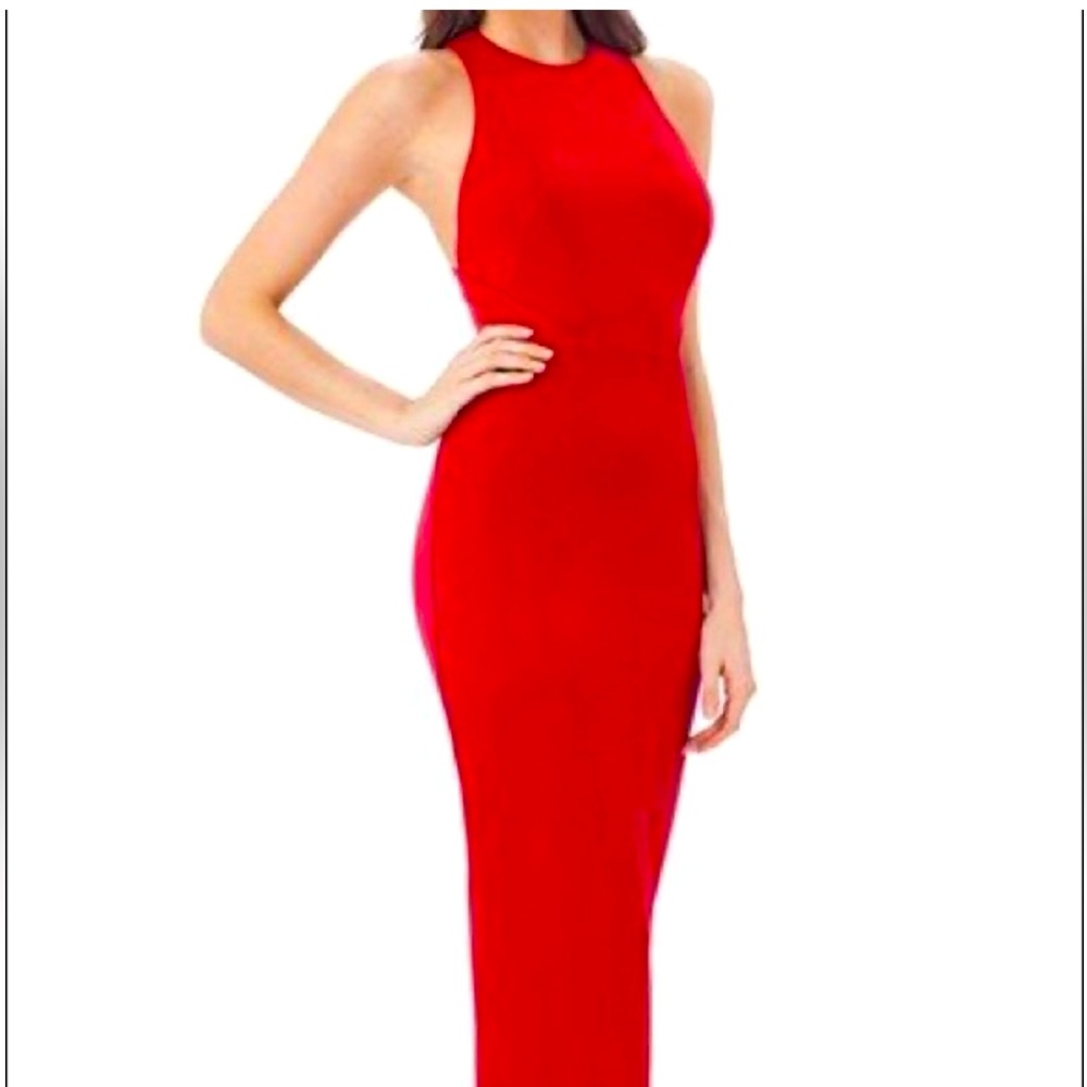 JS COLLECTIONS - RED BACK CUTOUT SLEEVELESS DRESS - Picture 2 of 4